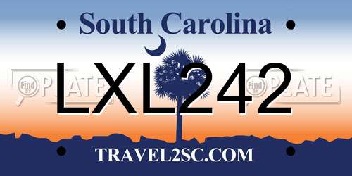 LXL242 South Carolina License Plate