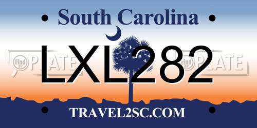 LXL282 South Carolina License Plate