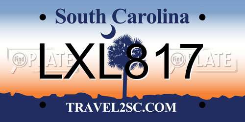 LXL817 South Carolina License Plate