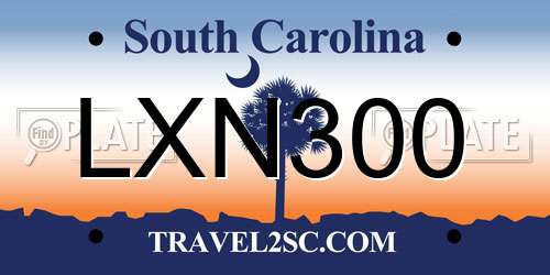 LXN300 South Carolina License Plate