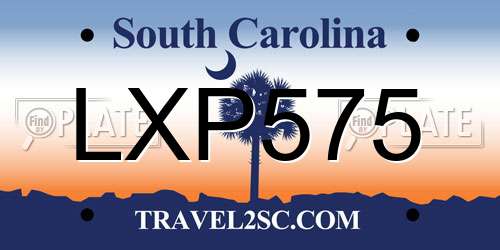 LXP575 South Carolina License Plate