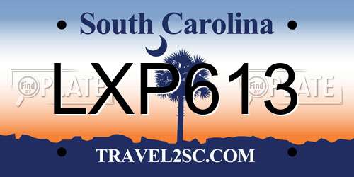 LXP613 South Carolina License Plate