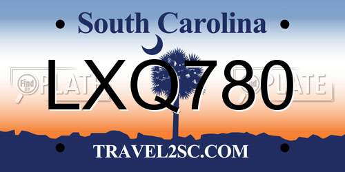 LXQ780 South Carolina License Plate