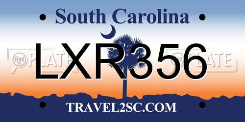 LXR356 South Carolina License Plate