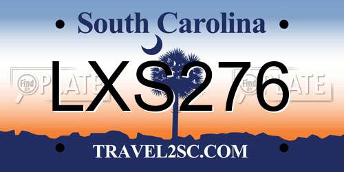 LXS276 South Carolina License Plate