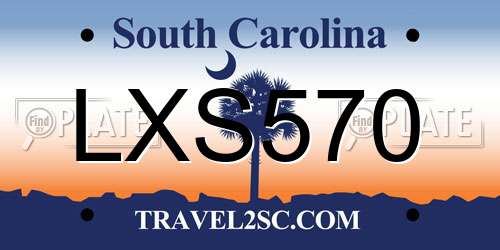 LXS570 South Carolina License Plate