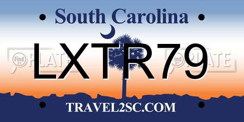 LXTR79 South Carolina License Plate