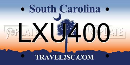 LXU400 South Carolina License Plate