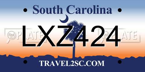 LXZ424 South Carolina License Plate