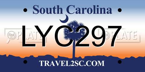 LYC297 South Carolina License Plate