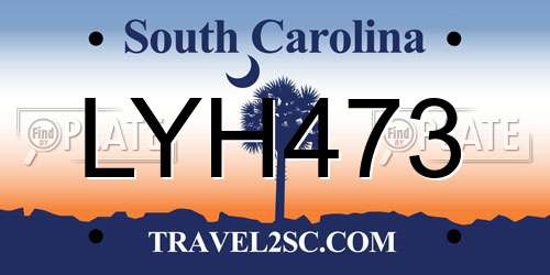 LYH473 South Carolina License Plate