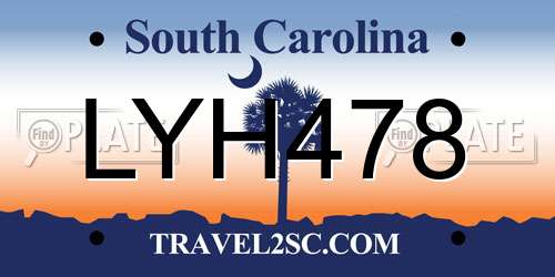 LYH478 South Carolina License Plate