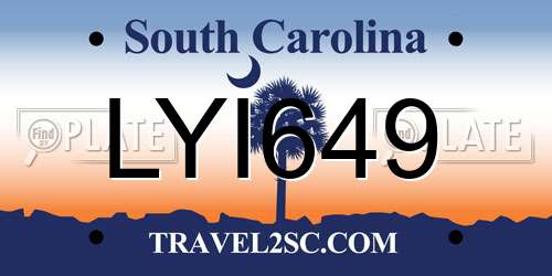 LYI649 South Carolina License Plate