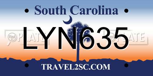 LYN635 South Carolina License Plate