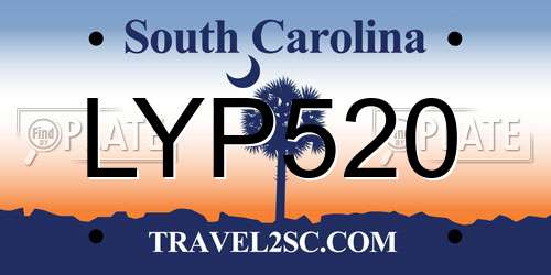 LYP520 South Carolina License Plate