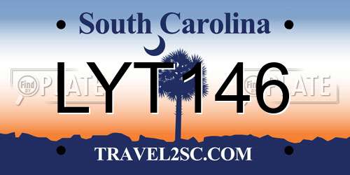 LYT146 South Carolina License Plate