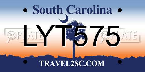 LYT575 South Carolina License Plate