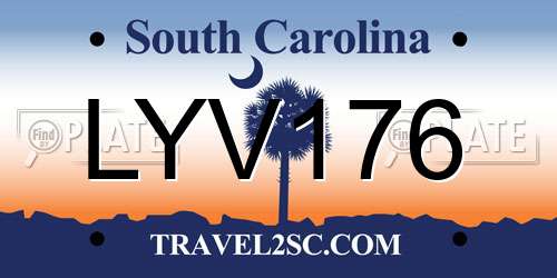 LYV176 South Carolina License Plate