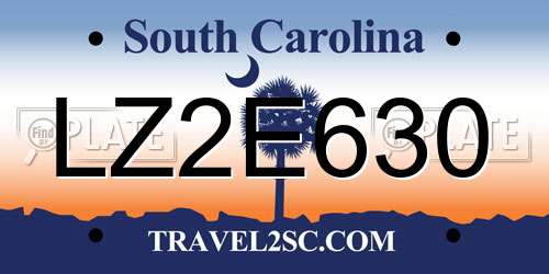 LZ2E630 South Carolina License Plate