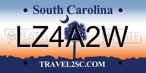 LZ4A2W South Carolina License Plate