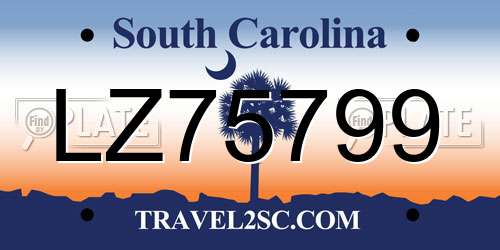 LZ75799 South Carolina License Plate