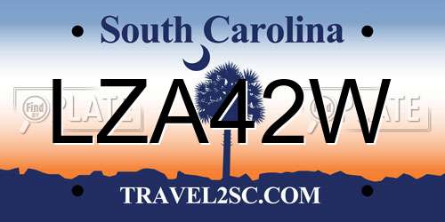 LZA42W South Carolina License Plate
