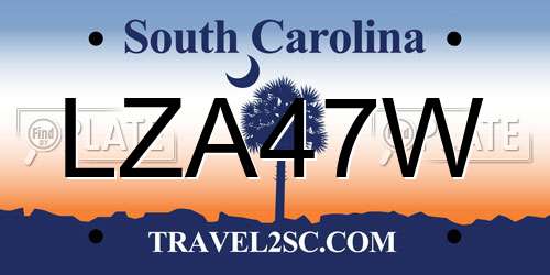 LZA47W South Carolina License Plate