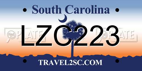 LZC223 South Carolina License Plate