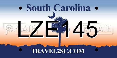 LZE145 South Carolina License Plate