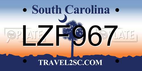 LZF967 South Carolina License Plate