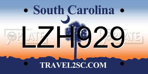 LZH929 South Carolina License Plate