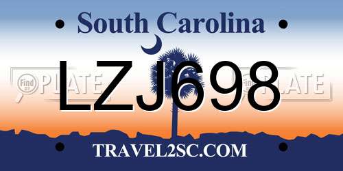 LZJ698 South Carolina License Plate