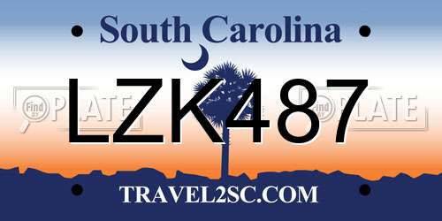 LZK487 South Carolina License Plate