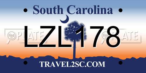 LZL178 South Carolina License Plate