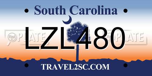 LZL480 South Carolina License Plate