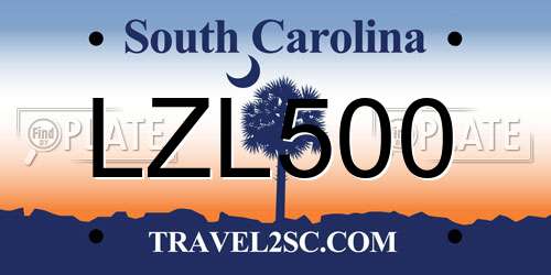 LZL500 South Carolina License Plate