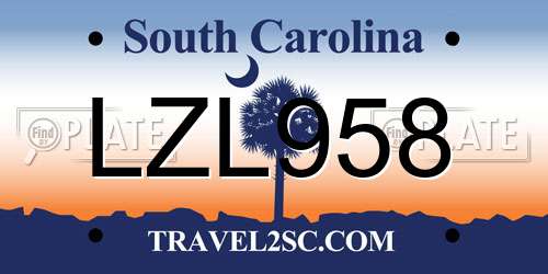 LZL958 South Carolina License Plate