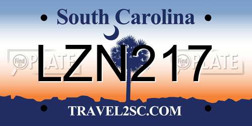 LZN217 South Carolina License Plate