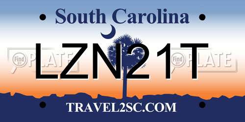LZN21T South Carolina License Plate