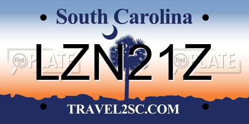 LZN21Z South Carolina License Plate