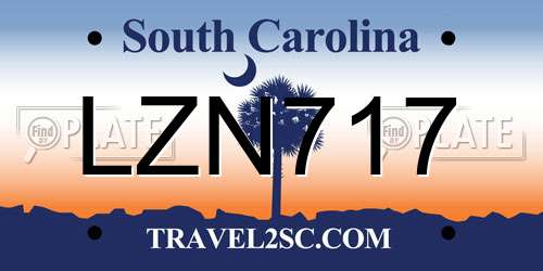 LZN717 South Carolina License Plate