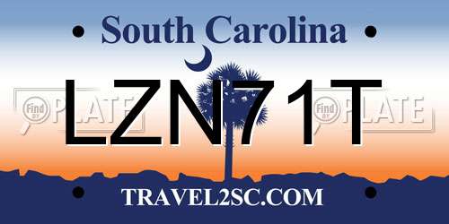 LZN71T South Carolina License Plate