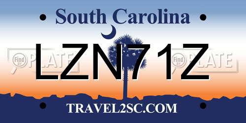 LZN71Z South Carolina License Plate