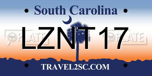 LZNT17 South Carolina License Plate