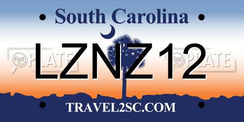 LZNZ12 South Carolina License Plate