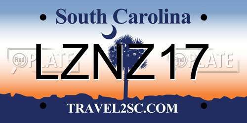 LZNZ17 South Carolina License Plate