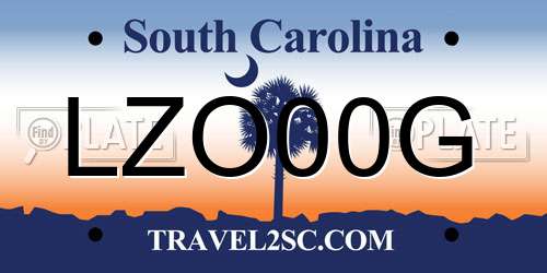LZO00G South Carolina License Plate