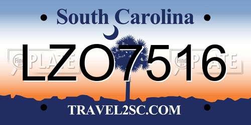 LZO7516 South Carolina License Plate