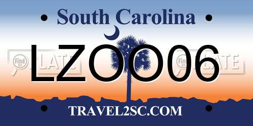 LZOO06 South Carolina License Plate