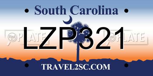 LZP321 South Carolina License Plate